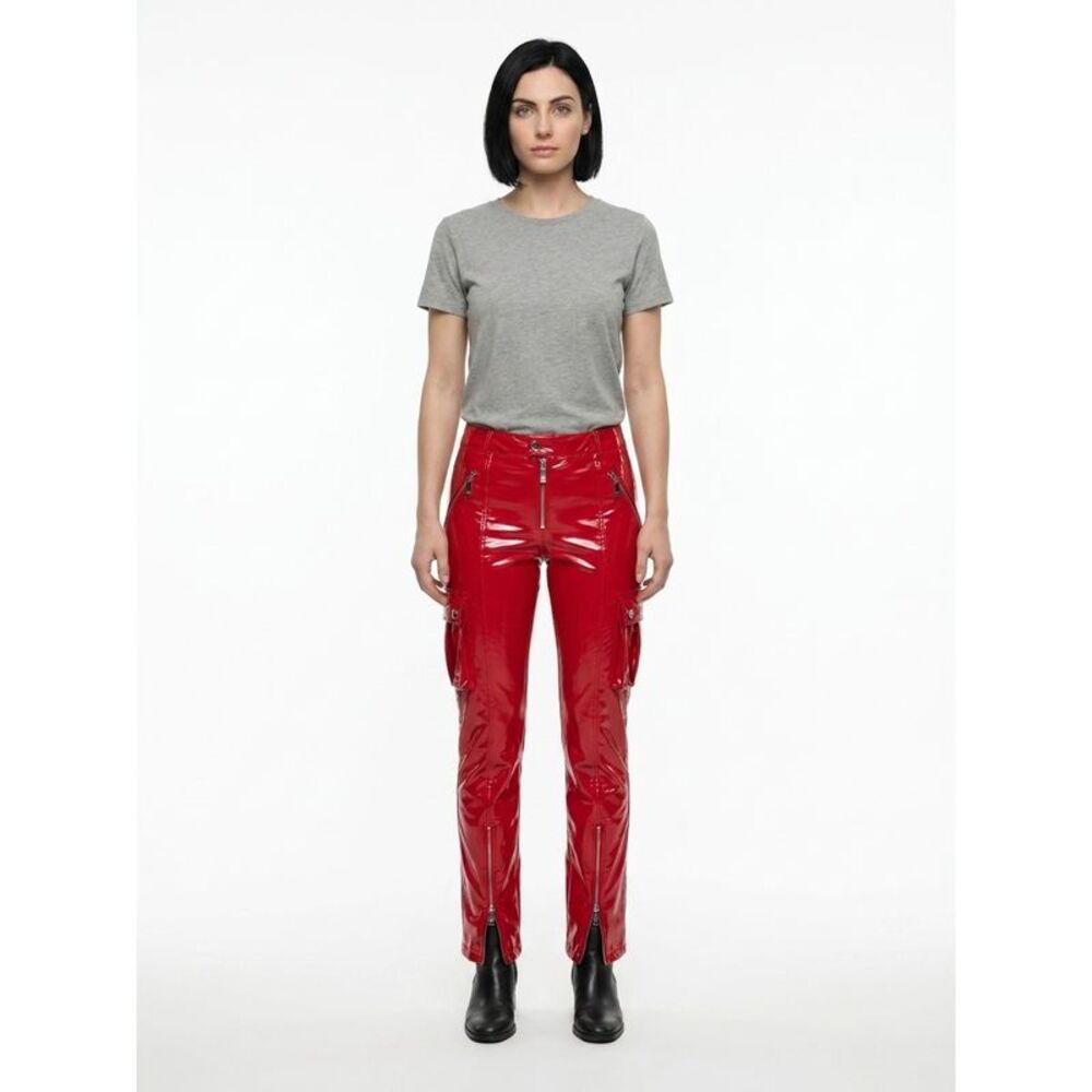 Dolce & Gabbana Red Elastane Cargo Women's Pants